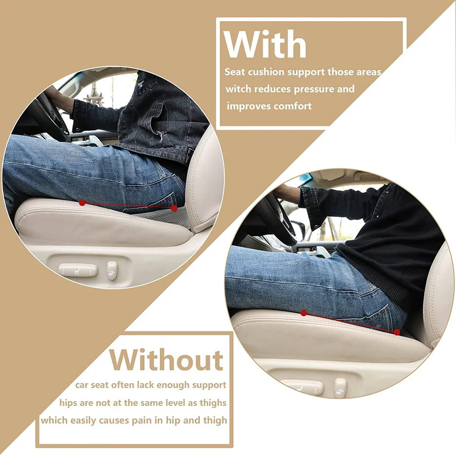 Car Seat Cushion for Short Drivers, Comfortable Support and Height Adjustment
