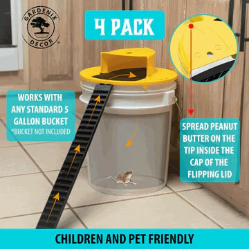 Bucket Lid Mouse Trap, 4-Pack