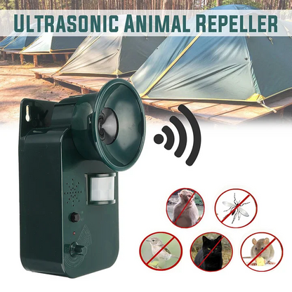 9V DC Ultrasonic Cordless Pest Repeller for Outdoor Use, Covers 5000 Sq Ft