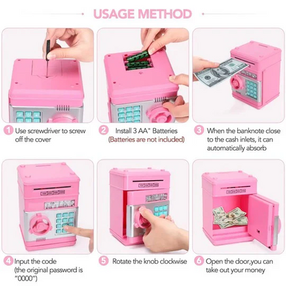 Kids Piggy Bank, Cute Design for Saving Coins