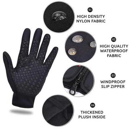 Unisex Touch Screen Winter Gloves, Thermal Insulated Design