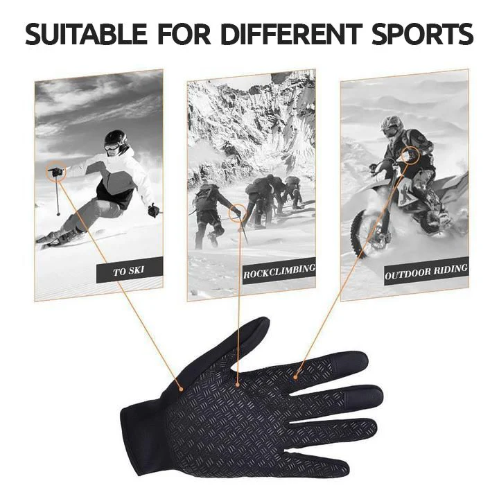 Unisex Touch Screen Winter Gloves, Thermal Insulated Design
