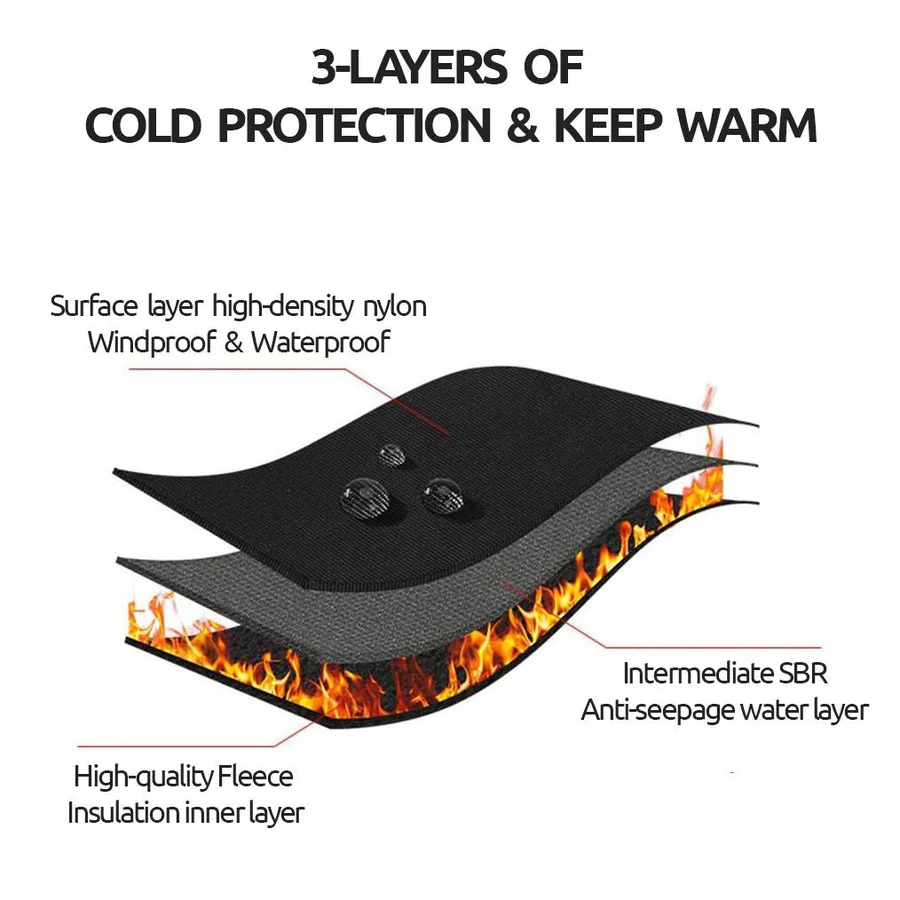 Unisex Touch Screen Winter Gloves, Thermal Insulated Design