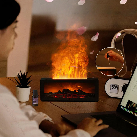 Air Humidifier and Purifier with Aromatherapy Flame Effect
