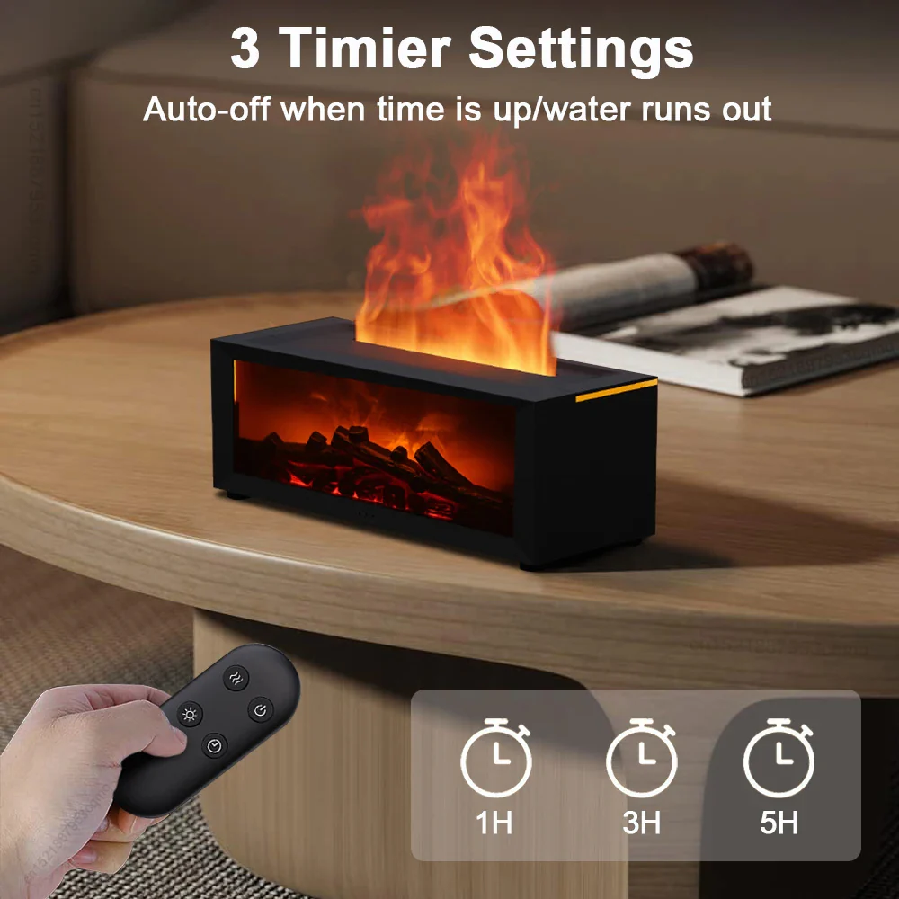 Air Humidifier and Purifier with Aromatherapy Flame Effect
