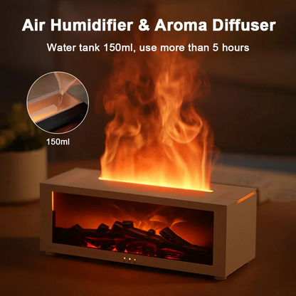 Air Humidifier and Purifier with Aromatherapy Flame Effect