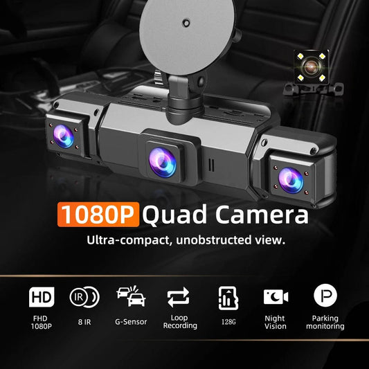 Wireless Car Dash Cam with Front and Rear Cameras, Night Vision