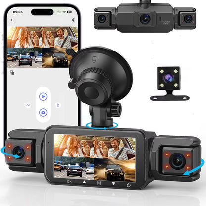 Wireless Car Dash Cam with Front and Rear Cameras, Night Vision