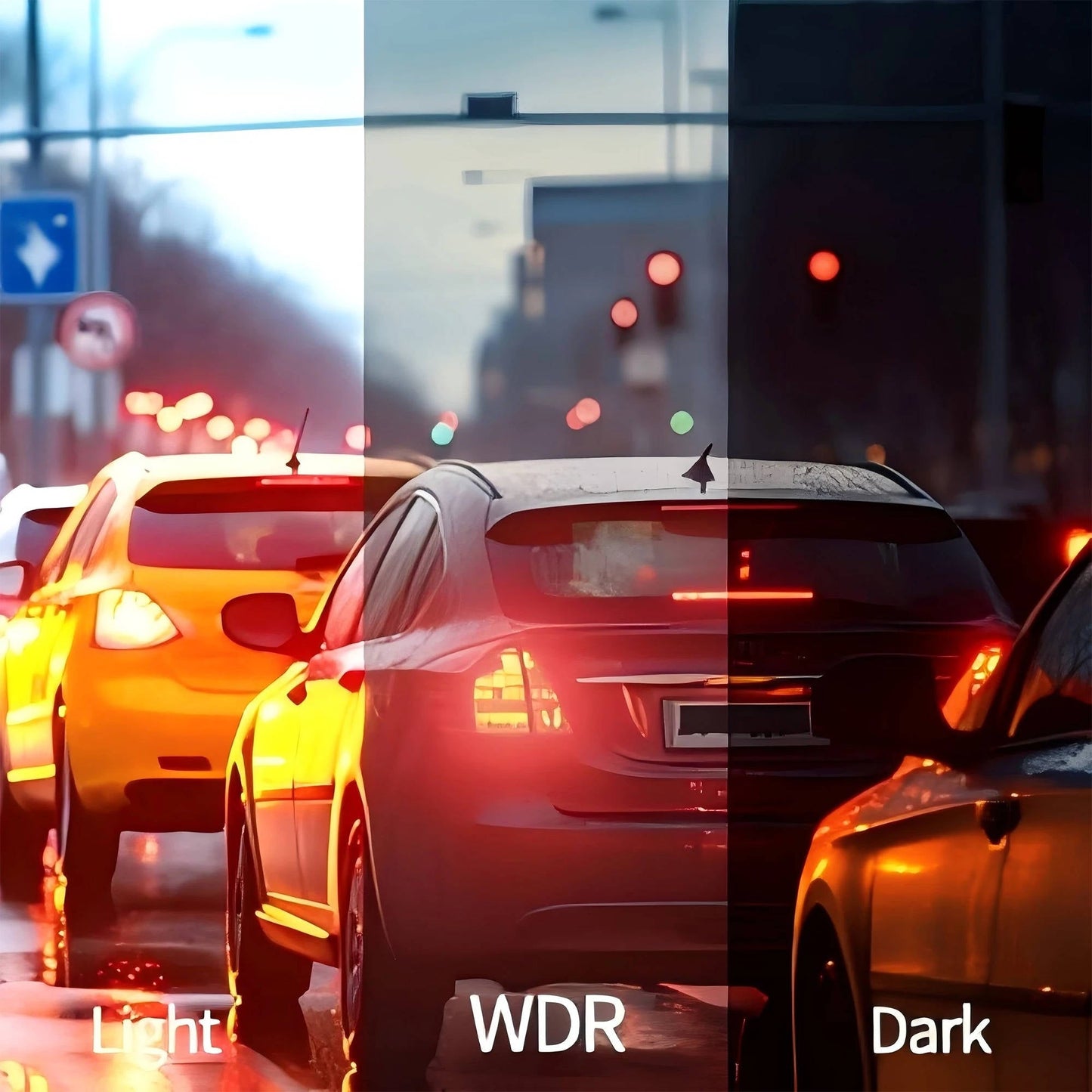 Wireless Car Dash Cam with Front and Rear Cameras, Night Vision