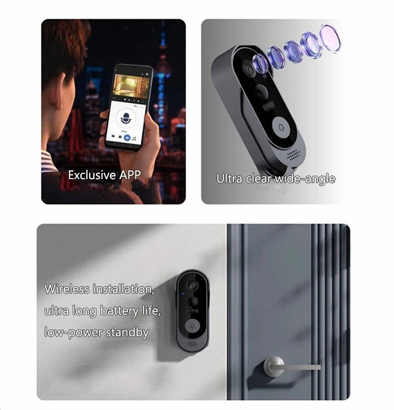 Wireless Smart Video Doorbell with High Definition Camera, No Subscription Required