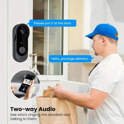 Wireless Smart Video Doorbell with High Definition Camera, No Subscription Required