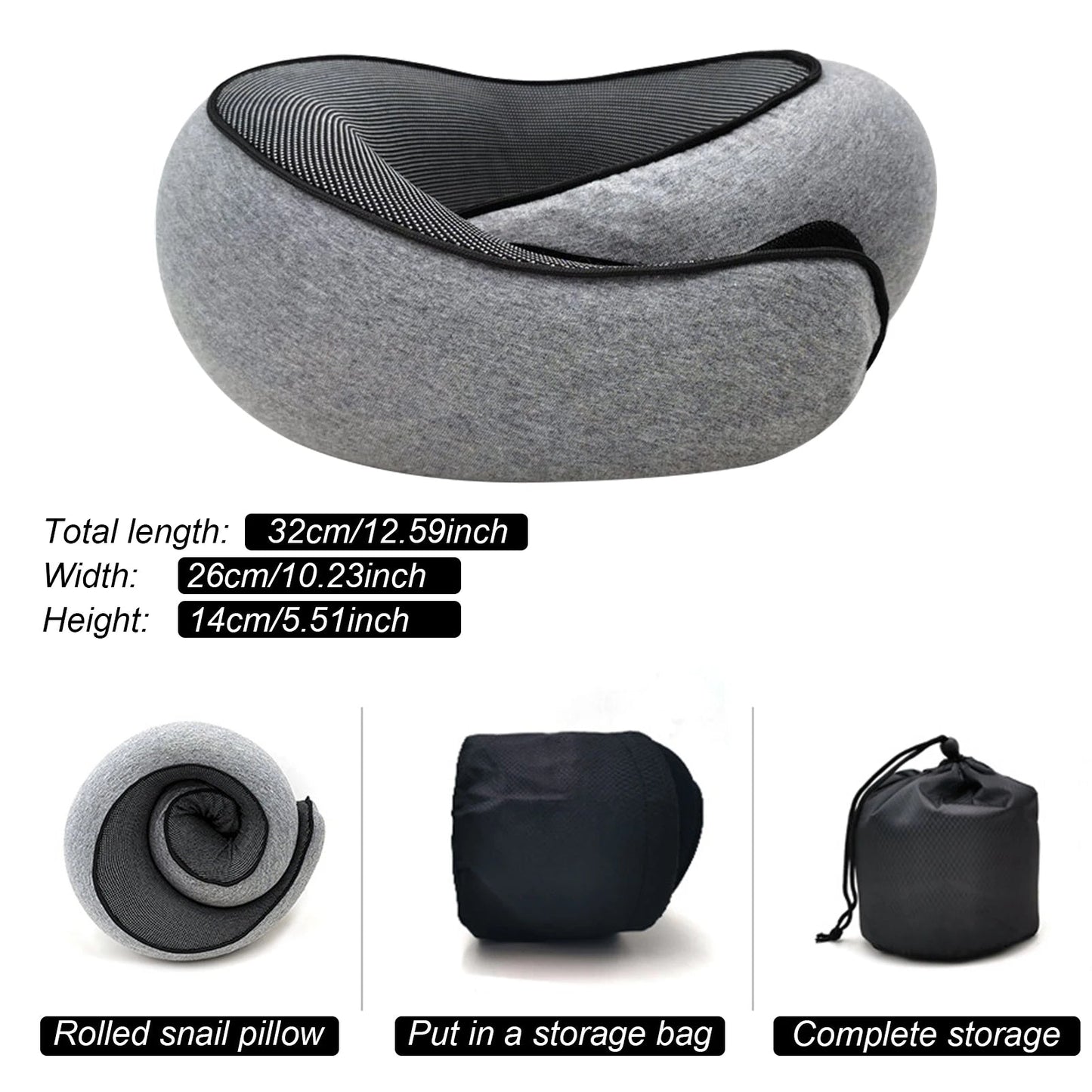 Luxury Memory Foam Travel Neck Pillow