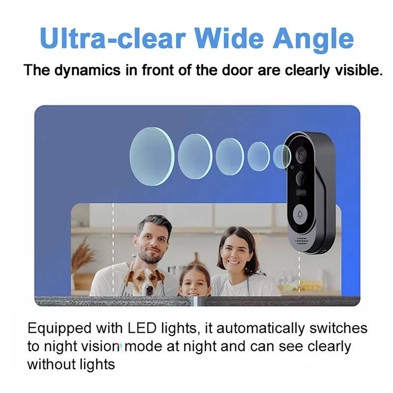 Wireless Smart Video Doorbell with High Definition Camera, No Subscription Required