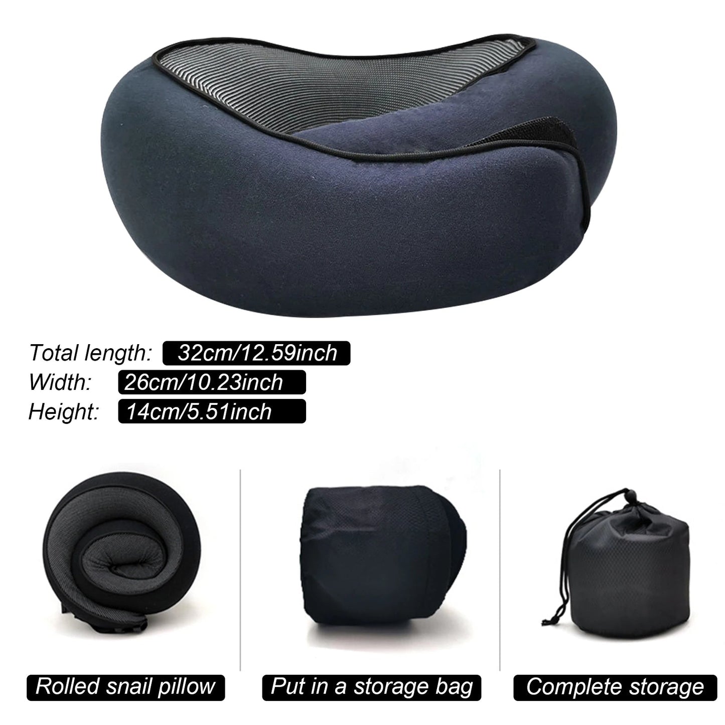 Luxury Memory Foam Travel Neck Pillow