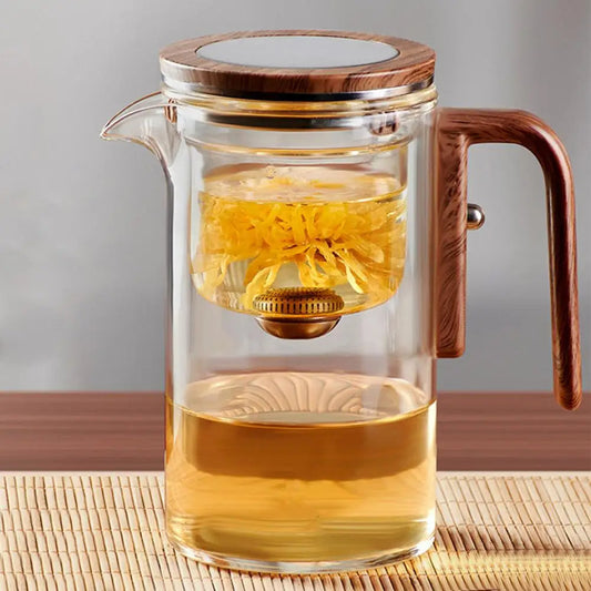 Water Separation Glass Teapot with Infuser