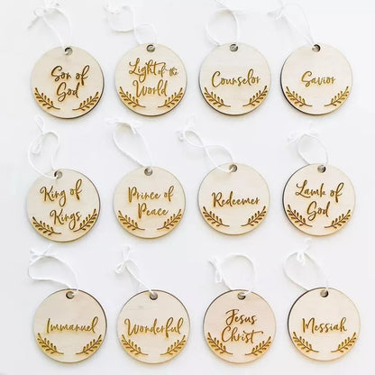 Names of Jesus Advent Ornaments, Christmas Hanging Decorations