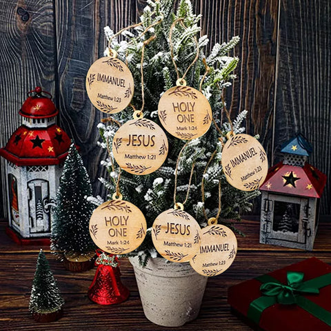 Names of Jesus Advent Ornaments, Christmas Hanging Decorations