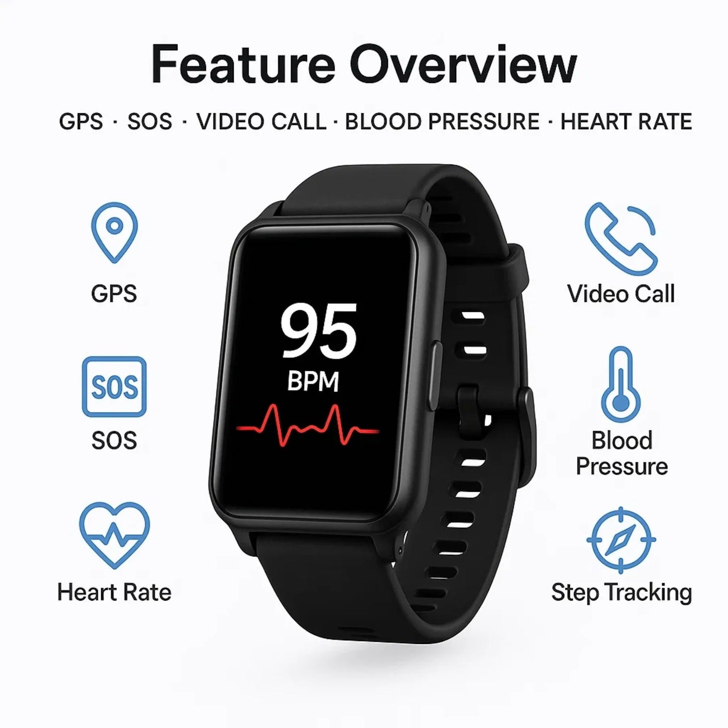 Fall Detection Smartwatch for Seniors with Emergency Alert Feature