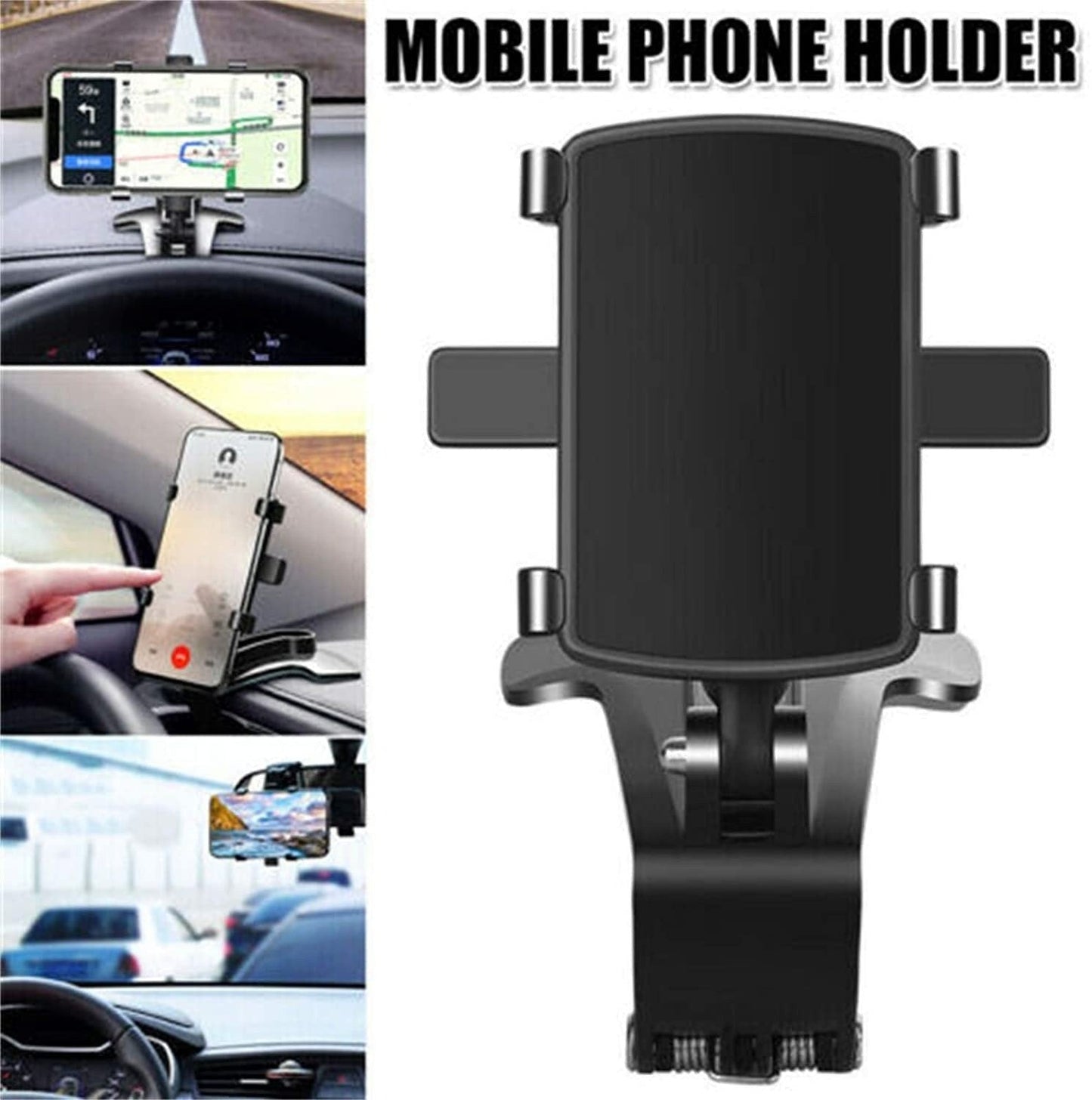 Universal 360 Degree Car Phone Holder, Adjustable Dashboard Mount