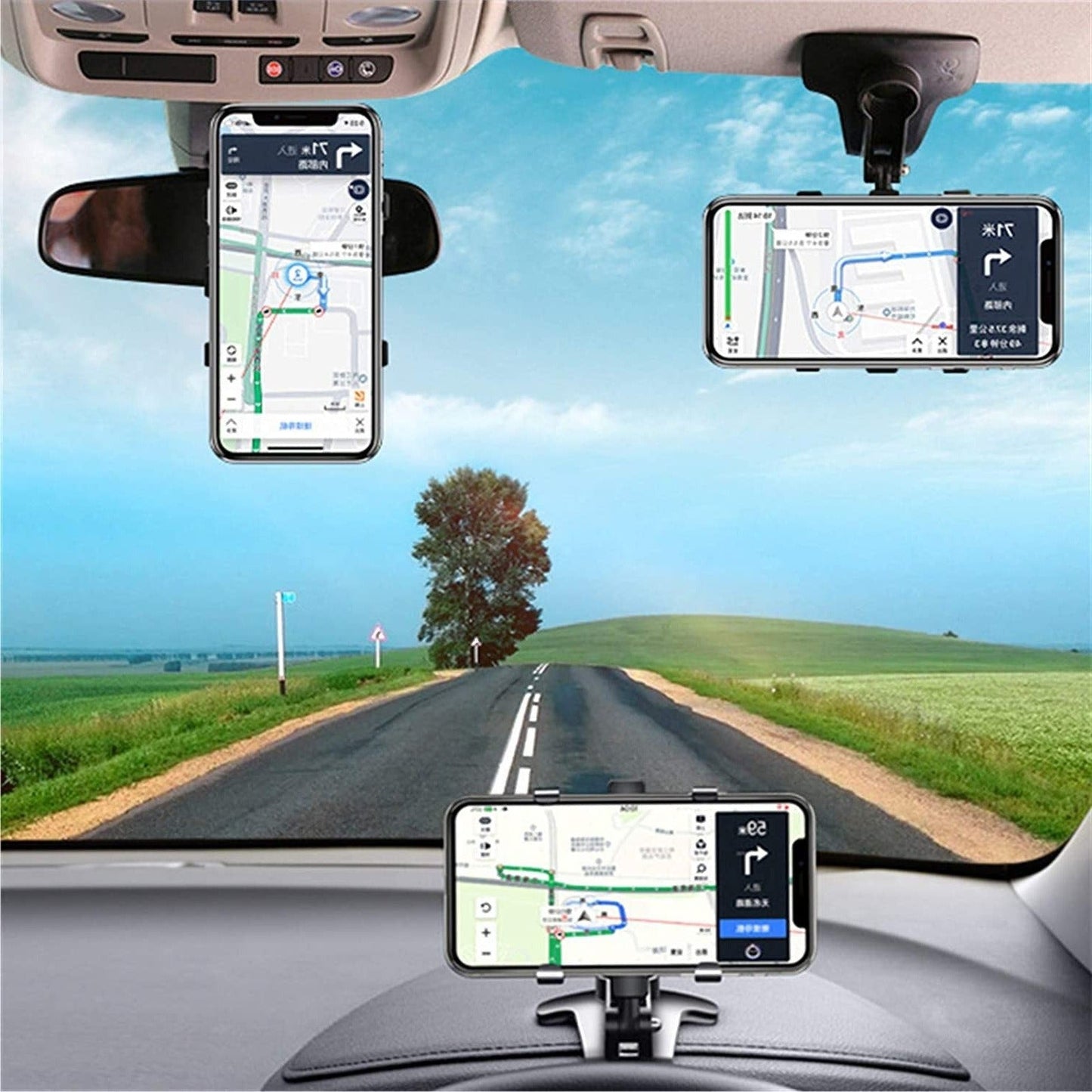Universal 360 Degree Car Phone Holder, Adjustable Dashboard Mount