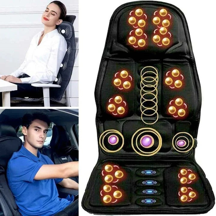 Massage Chair Pad with 8 Modes, Heated Back and Neck Cushion