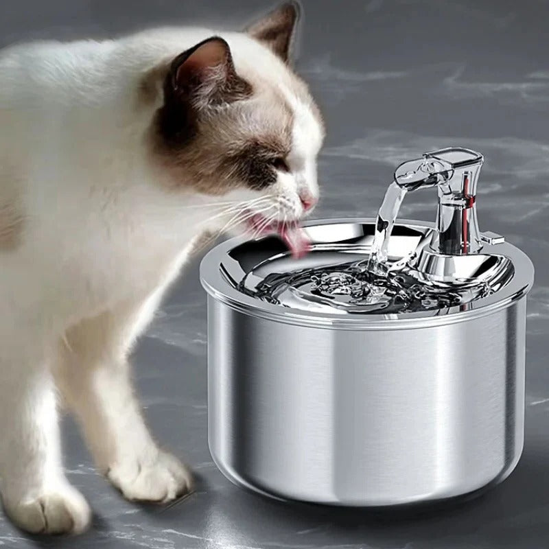Stainless Steel Cat Water Fountain with Filter and Sensor System