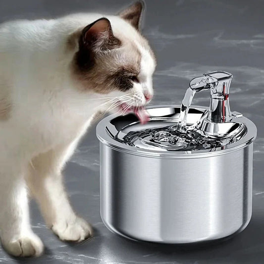 Stainless Steel Cat Water Fountain with Filter and Sensor System