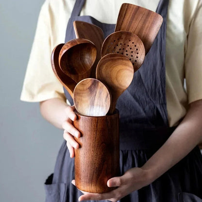 Natural Teak Wood Kitchen Set