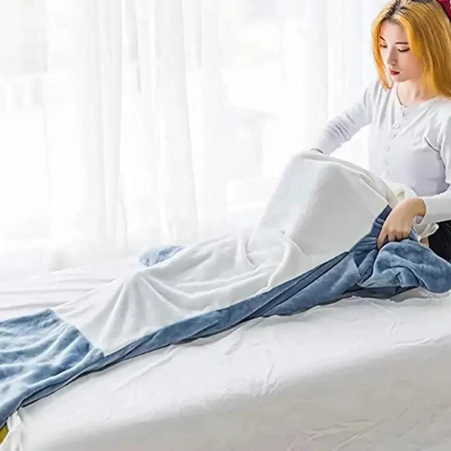 Flannel Shark Hoodie Blanket, Soft and Cozy Design