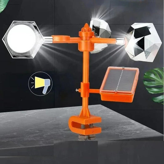 Solar Powered Bird Repeller with 360 Degree Reflective Spinning Design
