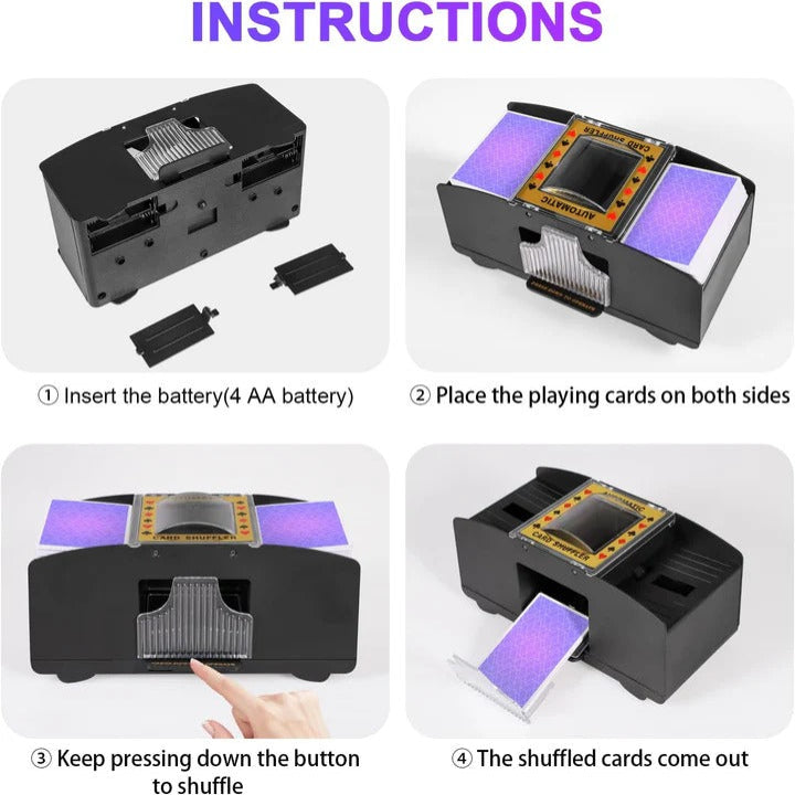 Electric Automatic Card Shuffler for Playing Cards, Easy to Use