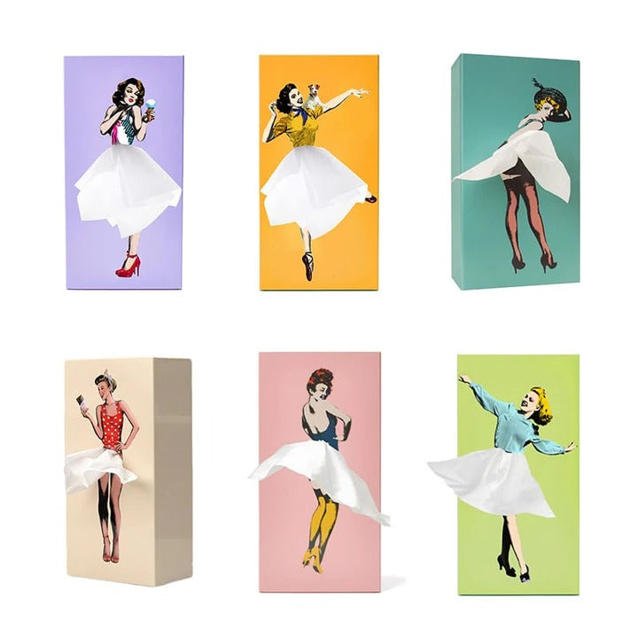 Flying Skirt Tissue Holder for Living Room and Office Decor