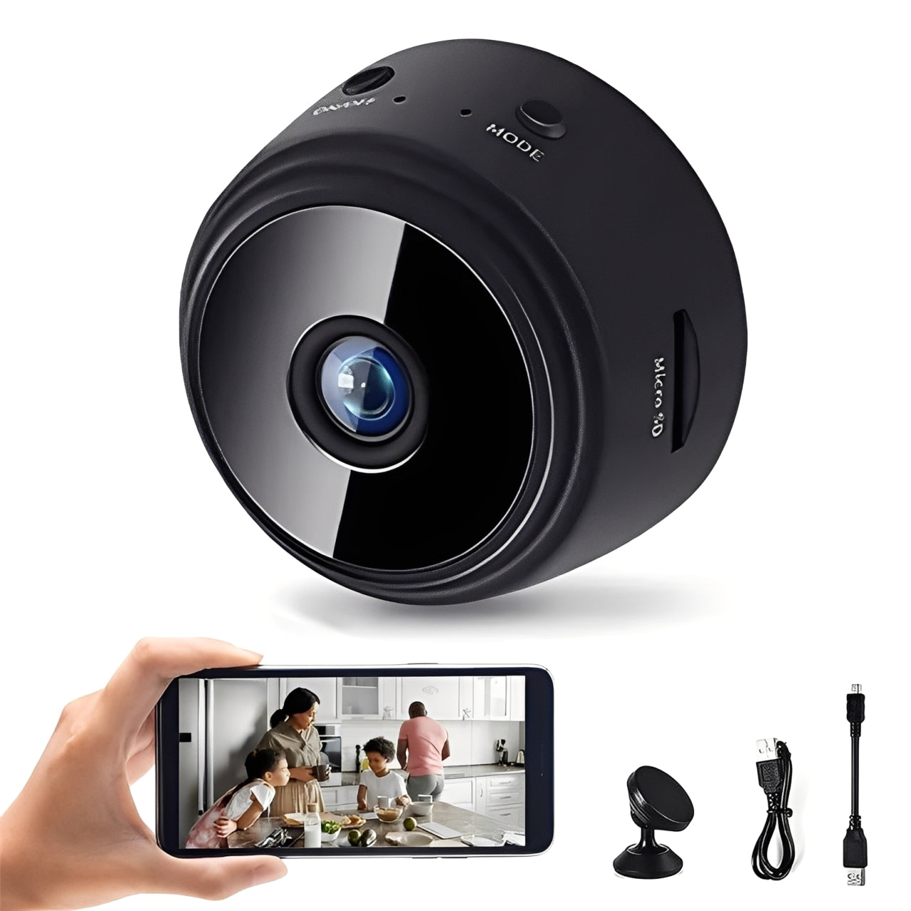 Mini Magnetic WiFi Camera, High Definition 1080p Video Recording