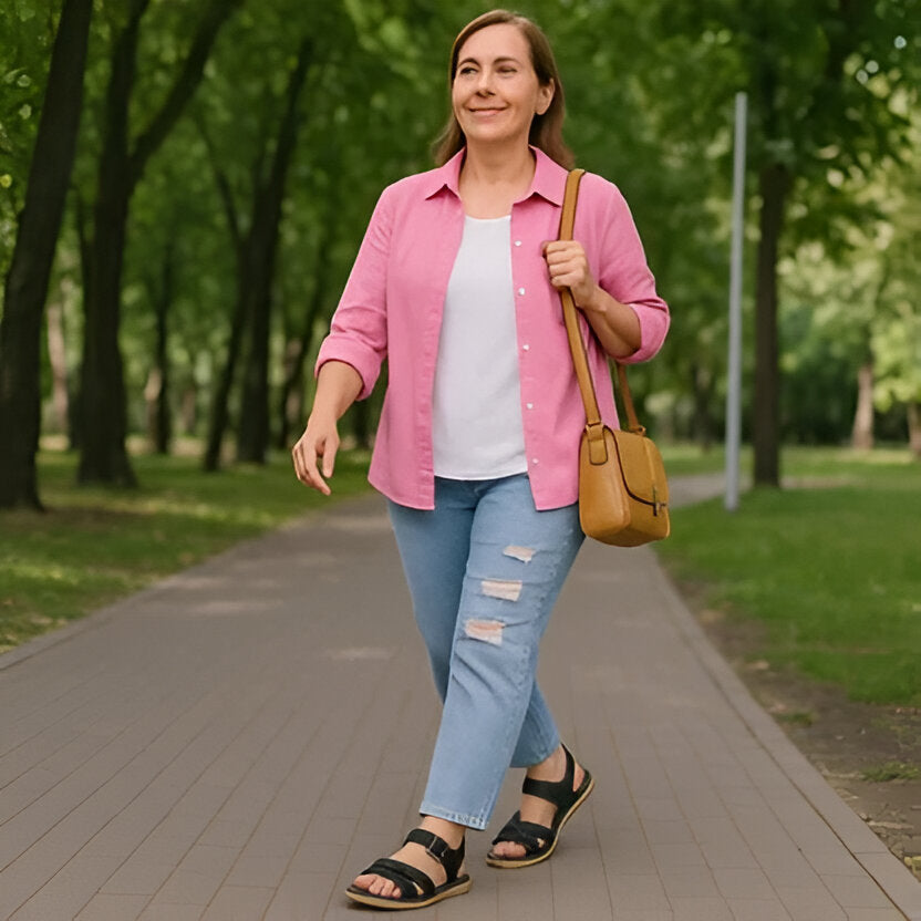 Comfort Sandals for Women with Cushioned Footbed and Arch Support
