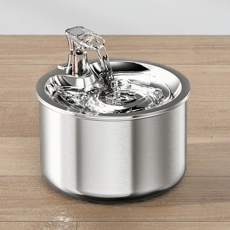Stainless Steel Cat Water Fountain with Filter and Sensor System
