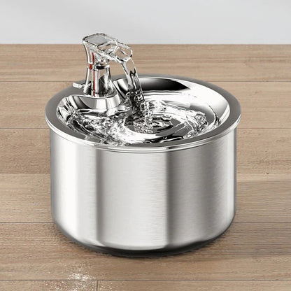 Stainless Steel Cat Water Fountain with Filter and Sensor System
