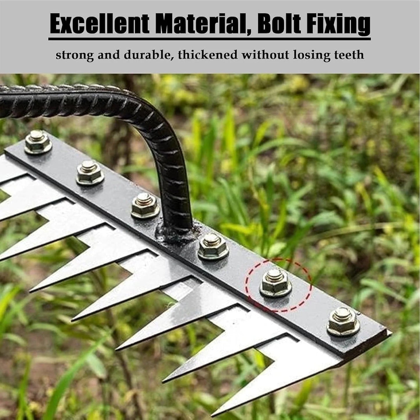 Carbon Steel Garden Weeding Rake, Hand Tool for Efficient Weeding