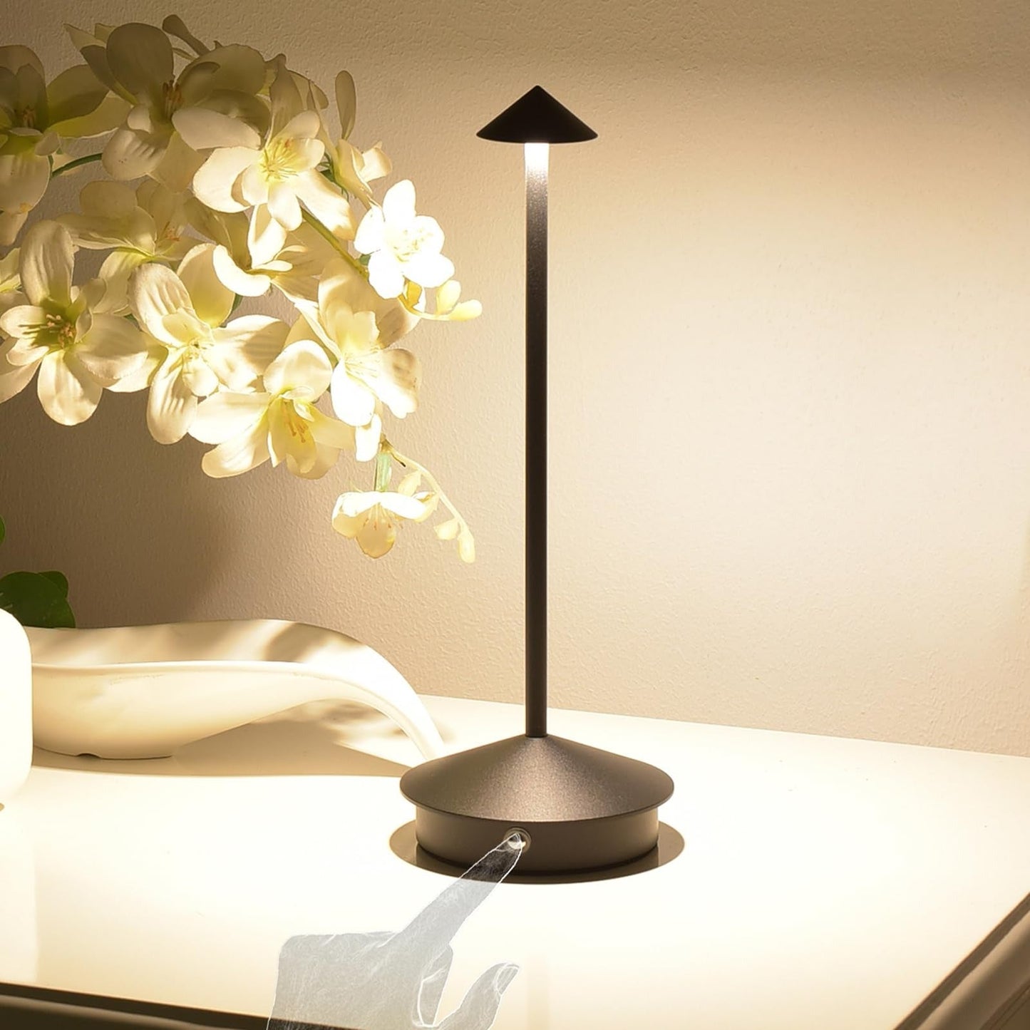 Cordless LED Desk Lamp with Touch Control and Dimmable Light Settings