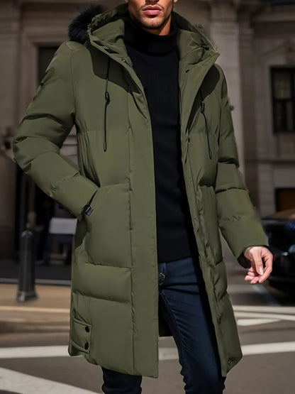 Waterproof Long Winter Jacket for Men, Warm Insulation