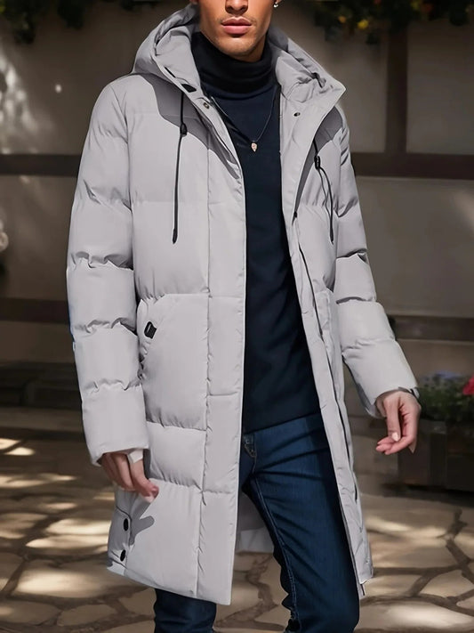 Waterproof Long Winter Jacket for Men, Warm Insulation