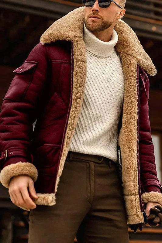 Men's Camel Style Leather Flying Jacket