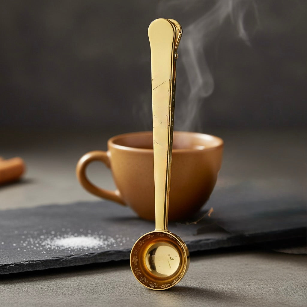 2-in-1 Tea Scoop for Measuring and Sealing Tea