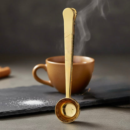 2-in-1 Tea Scoop for Measuring and Sealing Tea