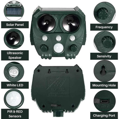 Ultrasonic Cat Repellent, Noise and Sonar Deterrent for Cats, Foxes, Rats, Squirrels, Dogs