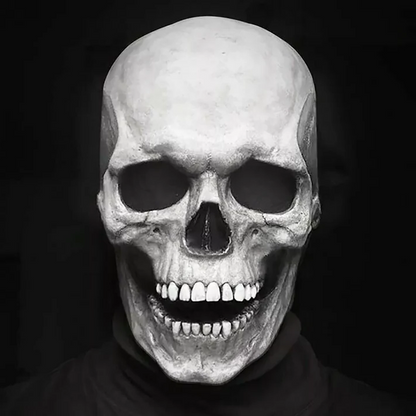 Realistic Full Head Skull Mask, Movable Jaw Human Skeleton Mask for Halloween Party