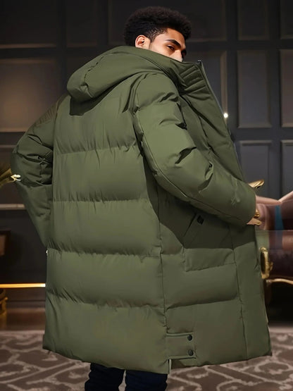 Waterproof Long Winter Jacket for Men, Warm Insulation