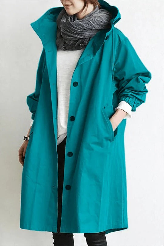 Hooded Waterproof Trench Coat