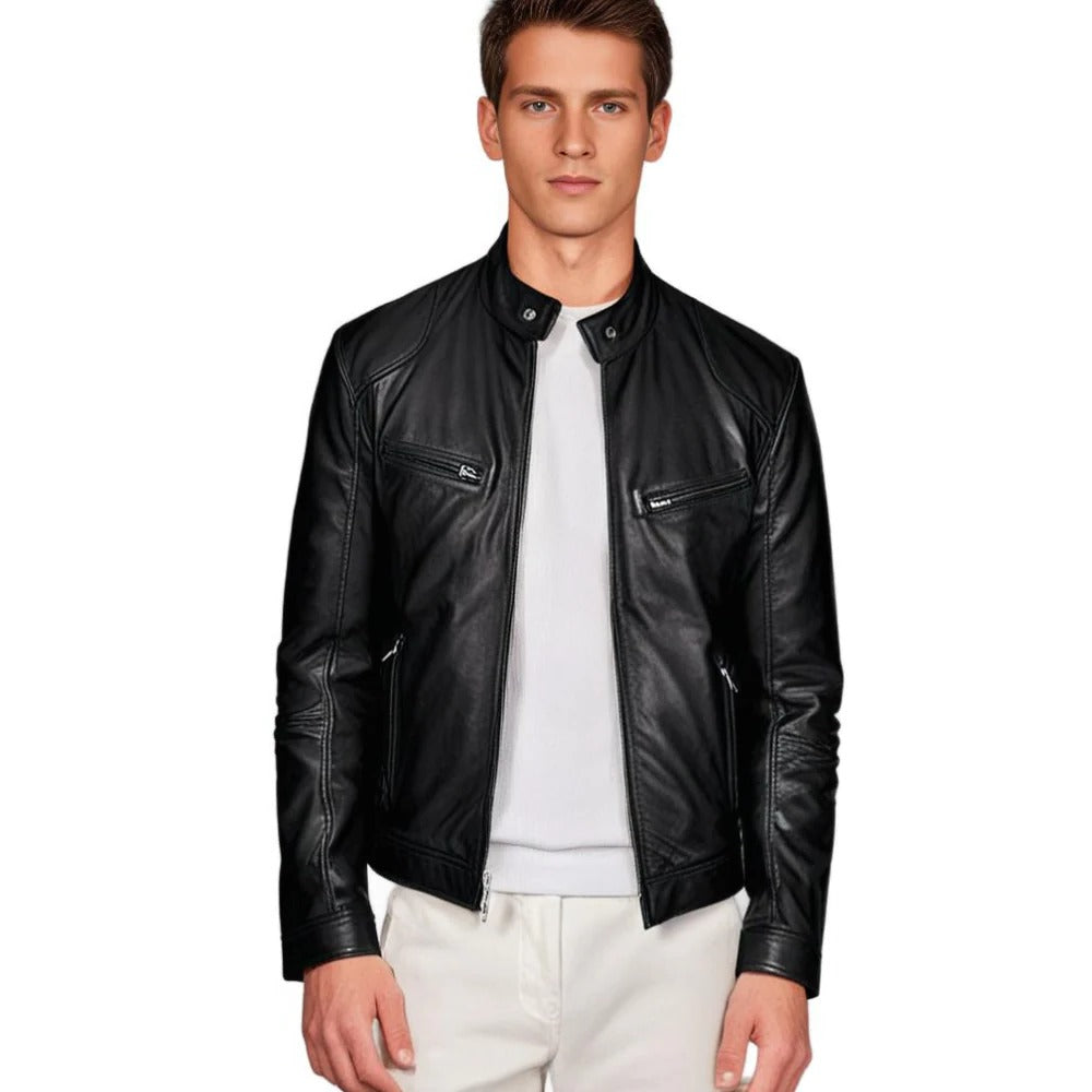 Men's Leather Jacket, Stylish and Durable Outerwear