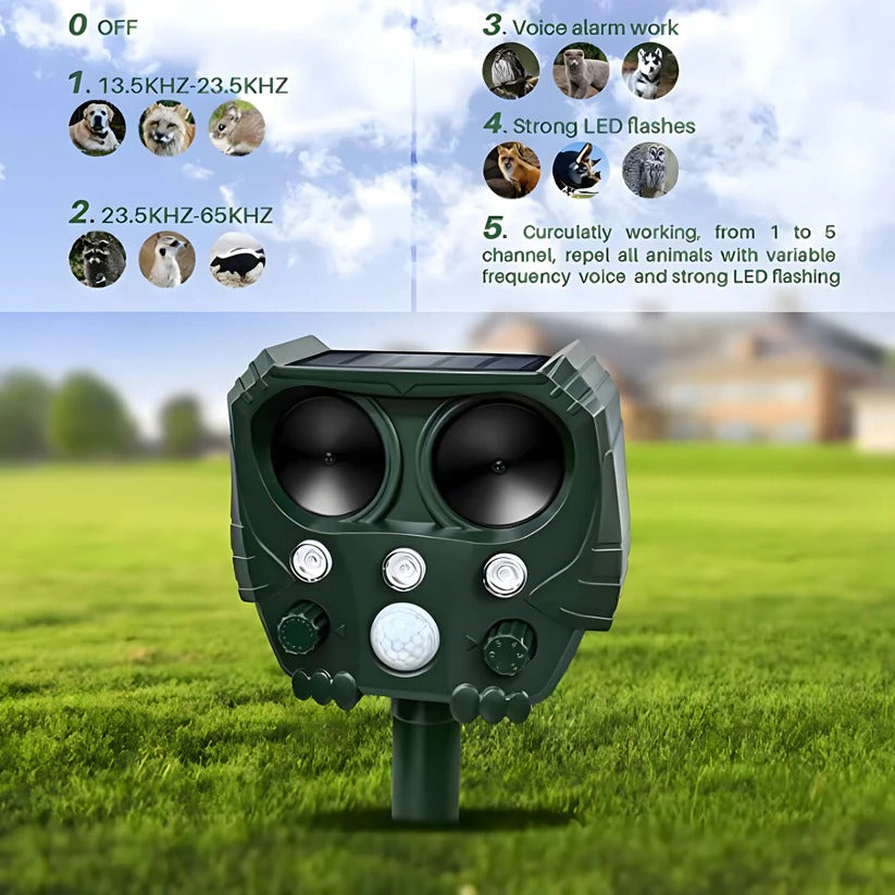 Ultrasonic Cat Repellent, Noise and Sonar Deterrent for Cats, Foxes, Rats, Squirrels, Dogs
