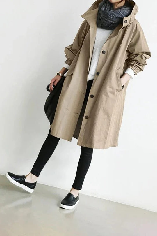 Hooded Waterproof Trench Coat
